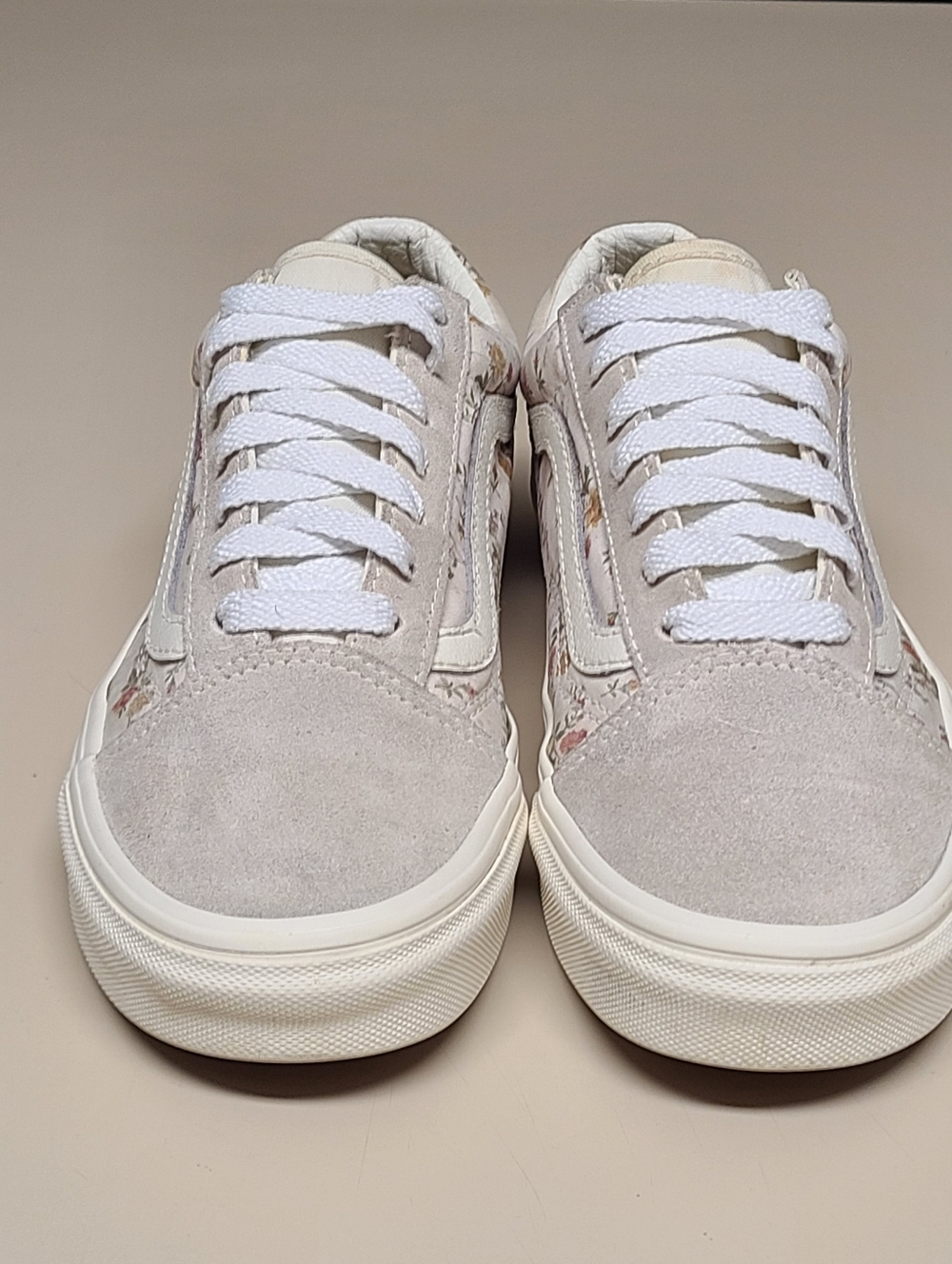 Vans Old Skool Floral Marshmallow low top skateboard sneakers size 7 1/2 - Picture 3 of 11